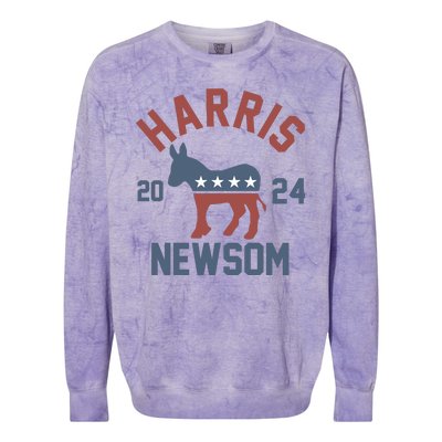 Harris Newsom 2024 For President Kamala Harris Gavin Newsom Colorblast Crewneck Sweatshirt