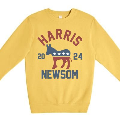 Harris Newsom 2024 For President Kamala Harris Gavin Newsom Premium Crewneck Sweatshirt