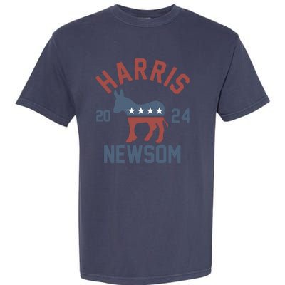 Harris Newsom 2024 For President Kamala Harris Gavin Newsom Garment-Dyed Heavyweight T-Shirt