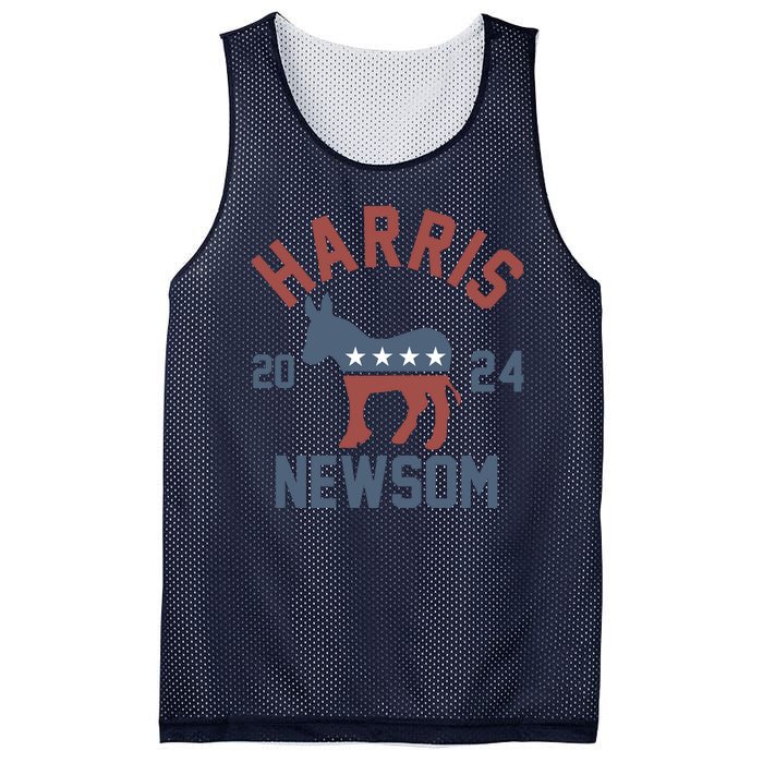 Harris Newsom 2024 For President Kamala Harris Gavin Newsom Mesh Reversible Basketball Jersey Tank