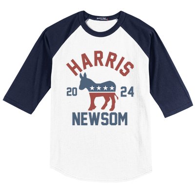 Harris Newsom 2024 For President Kamala Harris Gavin Newsom Baseball Sleeve Shirt