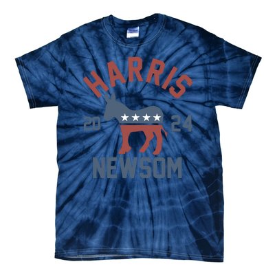 Harris Newsom 2024 For President Kamala Harris Gavin Newsom Tie-Dye T-Shirt