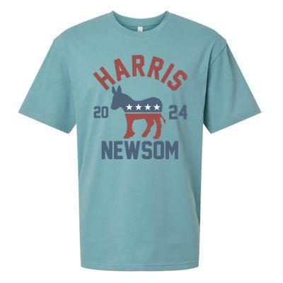 Harris Newsom 2024 For President Kamala Harris Gavin Newsom Sueded Cloud Jersey T-Shirt