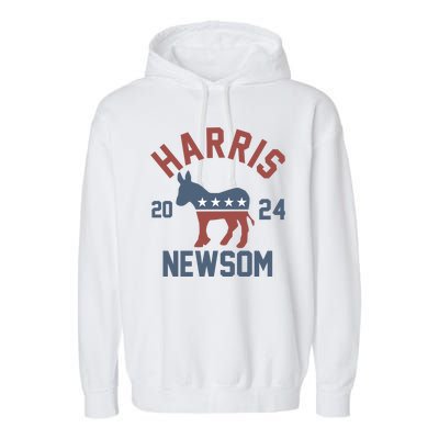 Harris Newsom 2024 For President Kamala Harris Gavin Newsom Garment-Dyed Fleece Hoodie