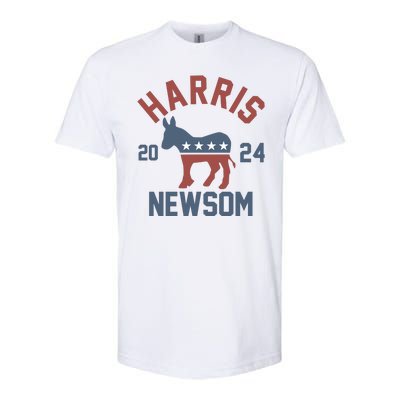 Harris Newsom 2024 For President Kamala Harris Gavin Newsom Softstyle CVC T-Shirt