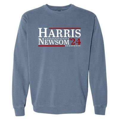 Harris Newsom 2024 For President Kamala Harris Gavin Newsom Garment-Dyed Sweatshirt