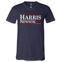 Harris Newsom 2024 For President Kamala Harris Gavin Newsom V-Neck T-Shirt