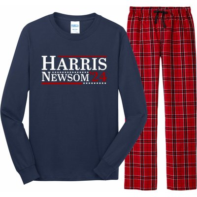 Harris Newsom 2024 For President Kamala Harris Gavin Newsom Long Sleeve Pajama Set