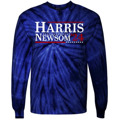 Harris Newsom 2024 For President Kamala Harris Gavin Newsom Tie-Dye Long Sleeve Shirt