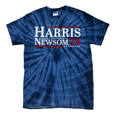 Harris Newsom 2024 For President Kamala Harris Gavin Newsom Tie-Dye T-Shirt