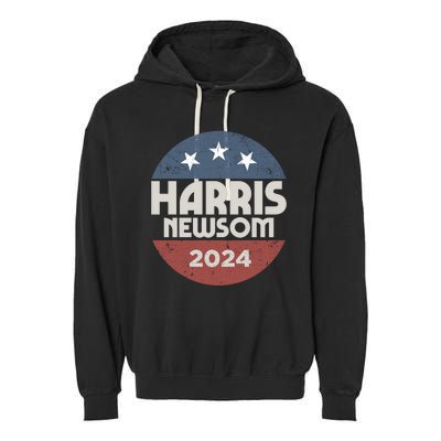 Harris Newsom 2024 For President Kamala Harris Gavin Newsom Garment-Dyed Fleece Hoodie