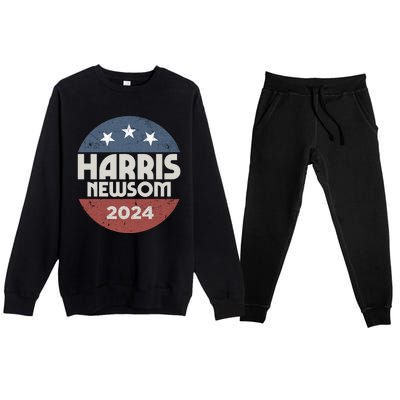 Harris Newsom 2024 For President Kamala Harris Gavin Newsom Premium Crewneck Sweatsuit Set