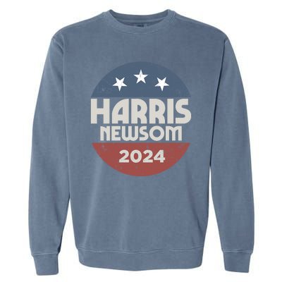 Harris Newsom 2024 For President Kamala Harris Gavin Newsom Garment-Dyed Sweatshirt