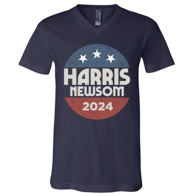 Harris Newsom 2024 For President Kamala Harris Gavin Newsom V-Neck T-Shirt