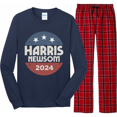 Harris Newsom 2024 For President Kamala Harris Gavin Newsom Long Sleeve Pajama Set