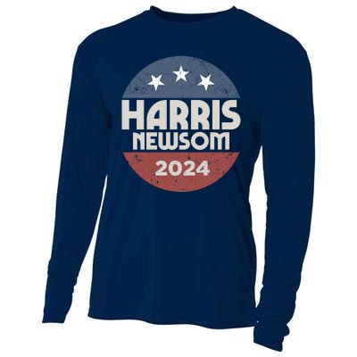 Harris Newsom 2024 For President Kamala Harris Gavin Newsom Cooling Performance Long Sleeve Crew