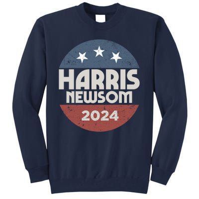 Harris Newsom 2024 For President Kamala Harris Gavin Newsom Tall Sweatshirt