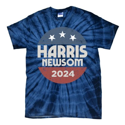 Harris Newsom 2024 For President Kamala Harris Gavin Newsom Tie-Dye T-Shirt