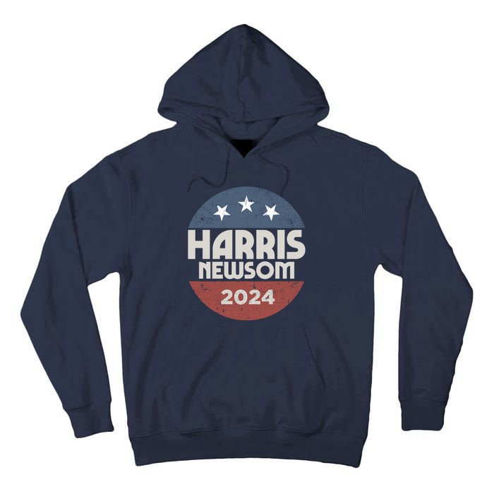 Harris Newsom 2024 For President Kamala Harris Gavin Newsom Tall Hoodie