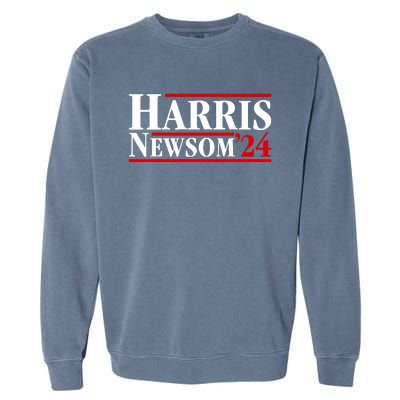 Harris Newsom 2024 For President Kamala Harris Gavin Newsom Garment-Dyed Sweatshirt