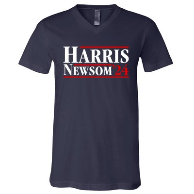 Harris Newsom 2024 For President Kamala Harris Gavin Newsom V-Neck T-Shirt