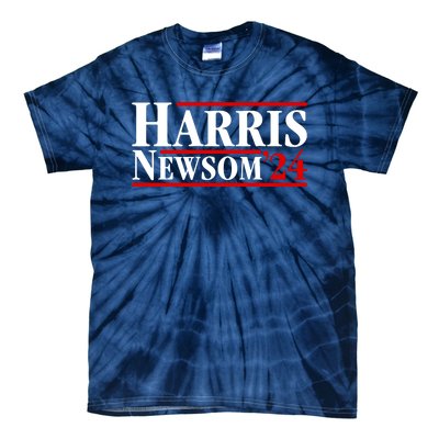 Harris Newsom 2024 For President Kamala Harris Gavin Newsom Tie-Dye T-Shirt