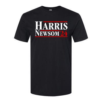 Harris Newsom 2024 For President Kamala Harris Gavin Newsom Softstyle CVC T-Shirt