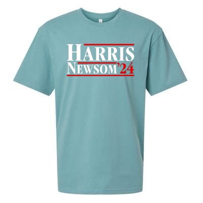 Harris Newsom 2024 For President Kamala Harris Gavin Newsom Sueded Cloud Jersey T-Shirt