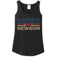 Harris Newsom 2024 Retro Vintage Vote President Vp Democrats Ladies Essential Tank