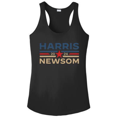 Harris Newsom 2024 Retro Vintage Vote President Vp Democrats Ladies PosiCharge Competitor Racerback Tank