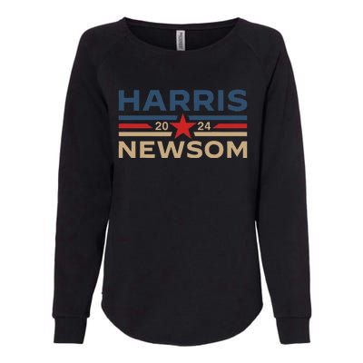 Harris Newsom 2024 Retro Vintage Vote President Vp Democrats Womens California Wash Sweatshirt