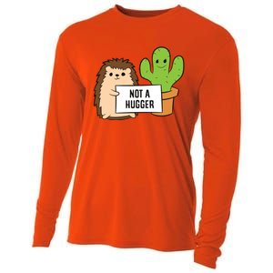 Hedgehog Not A Hugger Cactus Hedgehog Great Gift Cooling Performance Long Sleeve Crew