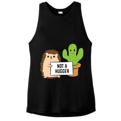 Hedgehog Not A Hugger Cactus Hedgehog Great Gift Ladies PosiCharge Tri-Blend Wicking Tank