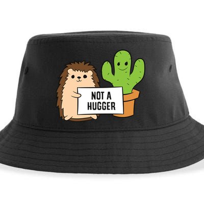 Hedgehog Not A Hugger Cactus Hedgehog Great Gift Sustainable Bucket Hat
