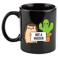 Hedgehog Not A Hugger Cactus Hedgehog Great Gift 11oz C Handle Ceramic Mug