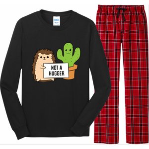 Hedgehog Not A Hugger Cactus Hedgehog Great Gift Long Sleeve Pajama Set