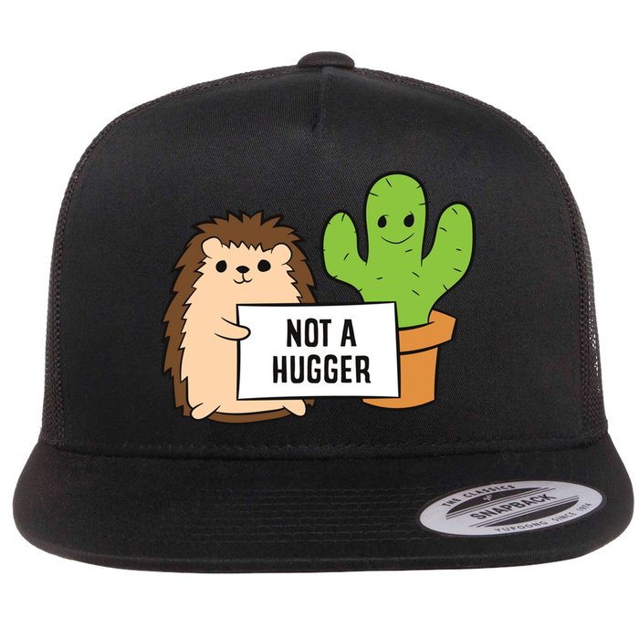 Hedgehog Not A Hugger Cactus Hedgehog Great Gift Flat Bill Trucker Hat
