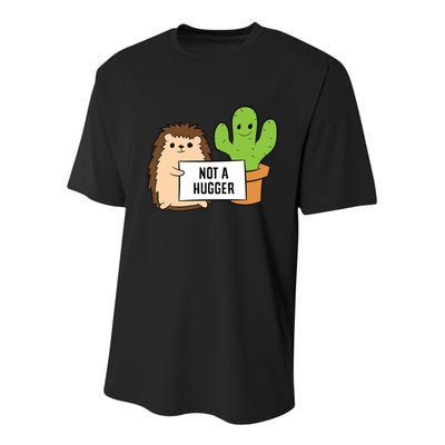Hedgehog Not A Hugger Cactus Hedgehog Great Gift Youth Performance Sprint T-Shirt