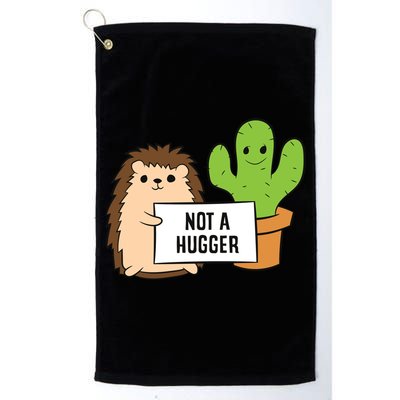Hedgehog Not A Hugger Cactus Hedgehog Great Gift Golf Towel
