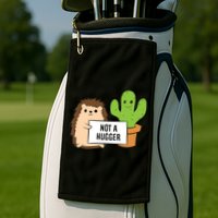 Hedgehog Not A Hugger Cactus Hedgehog Great Gift Golf Towel