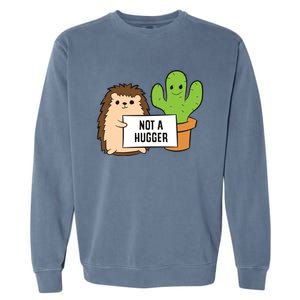 Hedgehog Not A Hugger Cactus Hedgehog Great Gift Garment-Dyed Sweatshirt