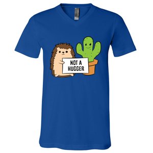 Hedgehog Not A Hugger Cactus Hedgehog Great Gift V-Neck T-Shirt