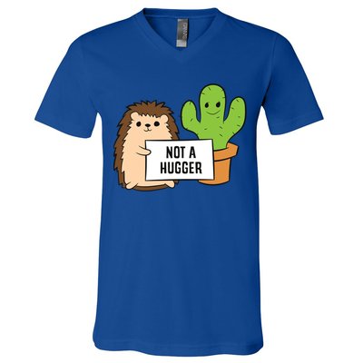 Hedgehog Not A Hugger Cactus Hedgehog Great Gift V-Neck T-Shirt