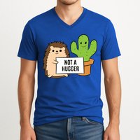 Hedgehog Not A Hugger Cactus Hedgehog Great Gift V-Neck T-Shirt