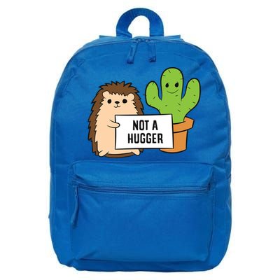Hedgehog Not A Hugger Cactus Hedgehog Great Gift 16 in Basic Backpack