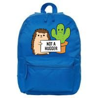 Hedgehog Not A Hugger Cactus Hedgehog Great Gift 16 in Basic Backpack