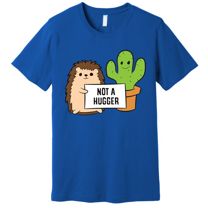 Hedgehog Not A Hugger Cactus Hedgehog Great Gift Premium T-Shirt