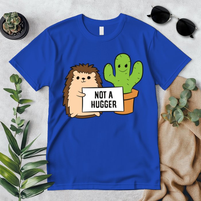 Hedgehog Not A Hugger Cactus Hedgehog Great Gift Premium T-Shirt