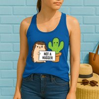 Hedgehog Not A Hugger Cactus Hedgehog Great Gift Womens Tank Top
