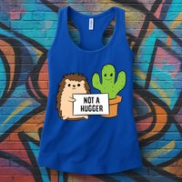 Hedgehog Not A Hugger Cactus Hedgehog Great Gift Womens Tank Top